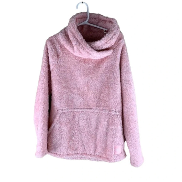 𝅺O'Neill Girl's Pink  Fluffy Sherpa Sweater size Medium - Picture 1 of 5